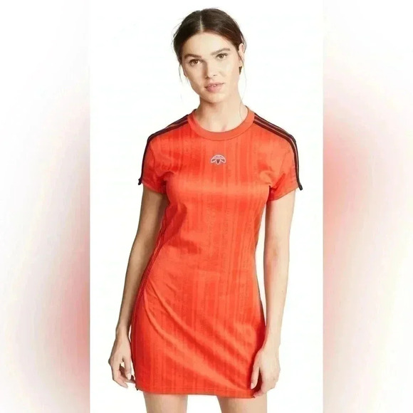 NWT Adidas by Alexander Wang crew neck streetwear athletic short sleeve dress M - Picture 1 of 5